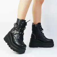 New Women Comfortable Ankle Boots Autumn Winter Round Toe Lace Up Shoes Women Outdoor Anti-slip Platform Boots Zapatos De Mujer - Image 3