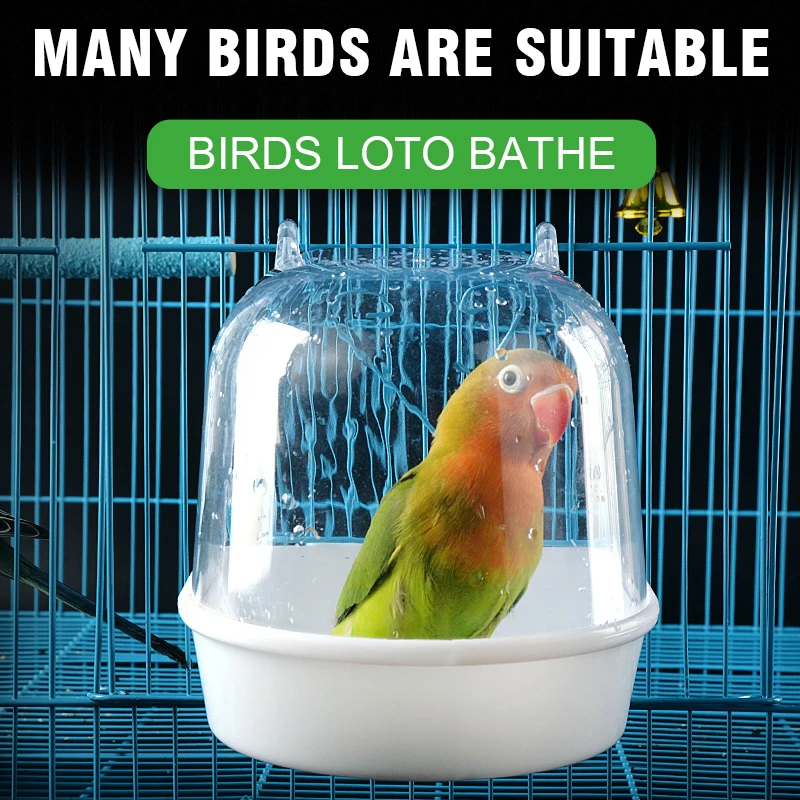 New Bird Water Bath Tub For Pet Bird Hanging Bowl Parrots Parakeet Birdbath
