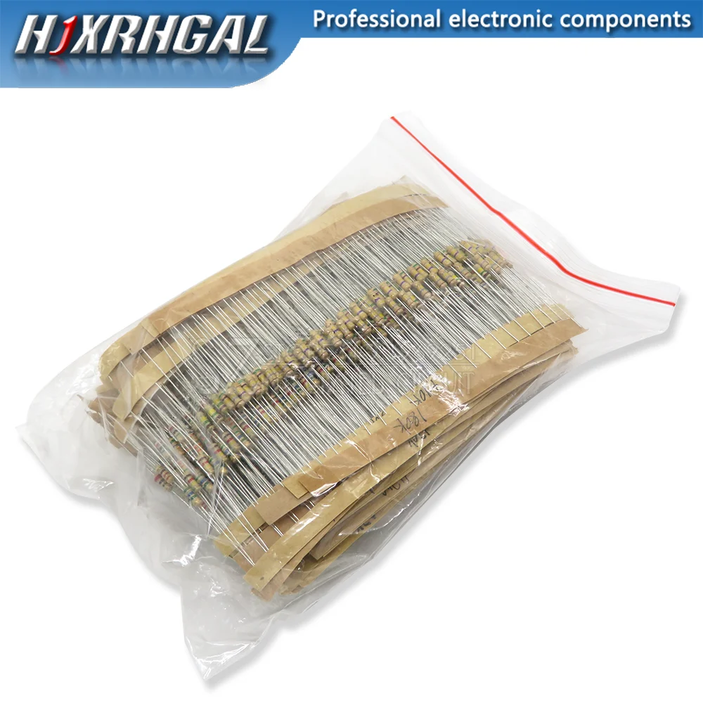 

1500PCS 1/4W Carbon Film Resistors Assorted kit 75Values (1 ohm~ 10M ohm) Resistance 5% Tolerance Resistor Pack