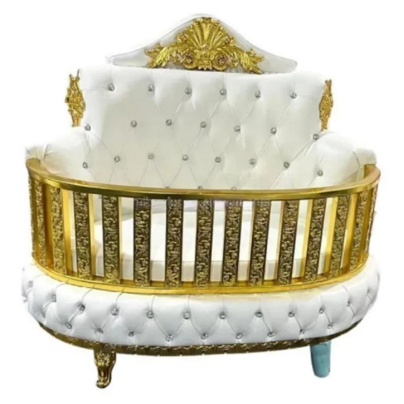 Luxury design baby crib with exquisite carving bed