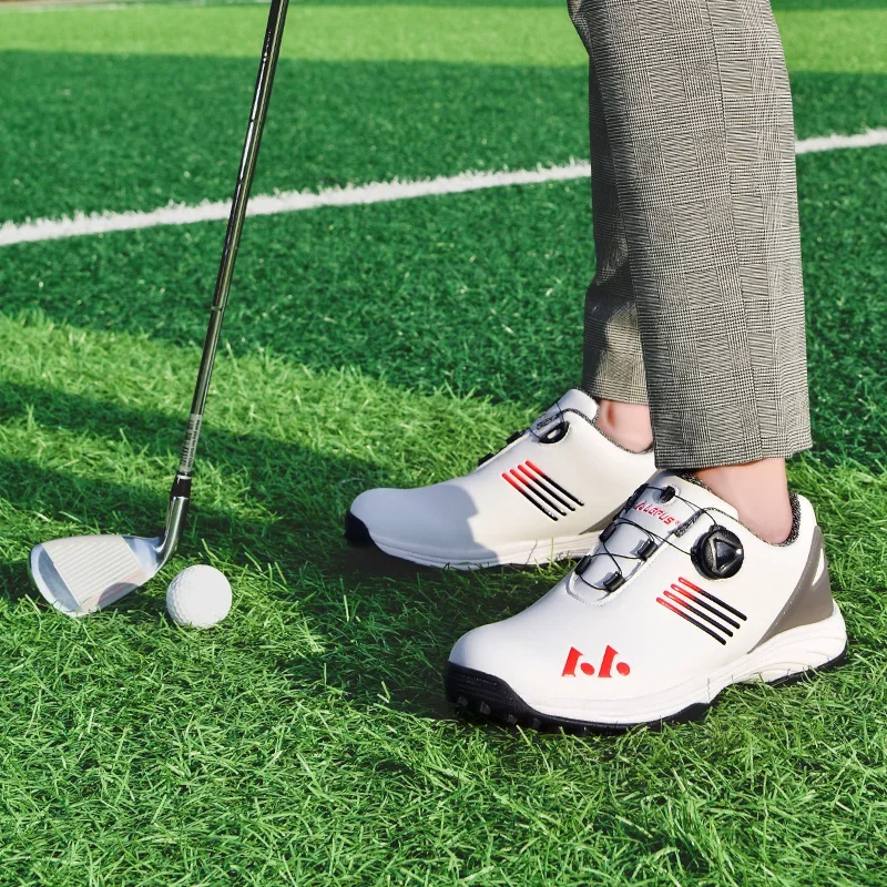 Zapatos De Golf Profesionales Para Hombre, Zapatillas Con Picos De Golf Resistentes Al Agua, Color Blanco y Negro, Entrenadores