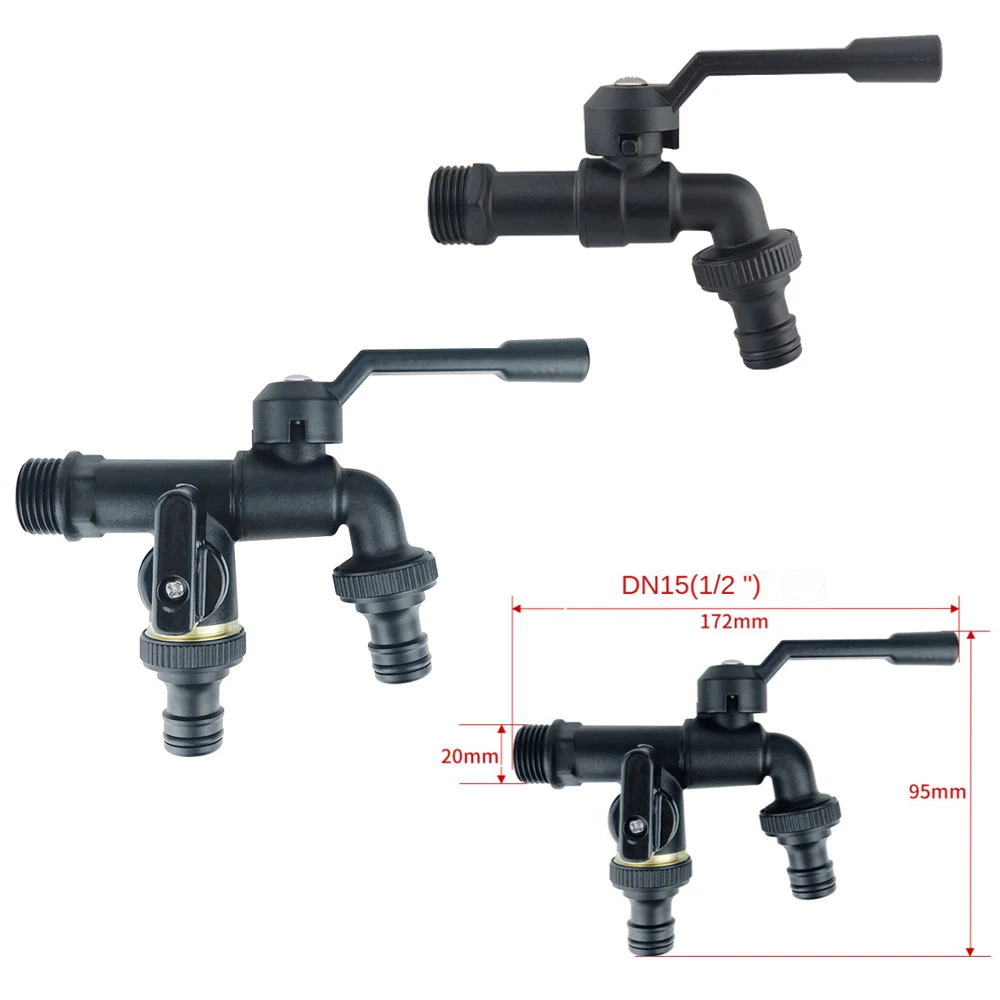 Black Brass Garden Hose Faucet Outdoor AntiFreeze Bibcocks with Dual