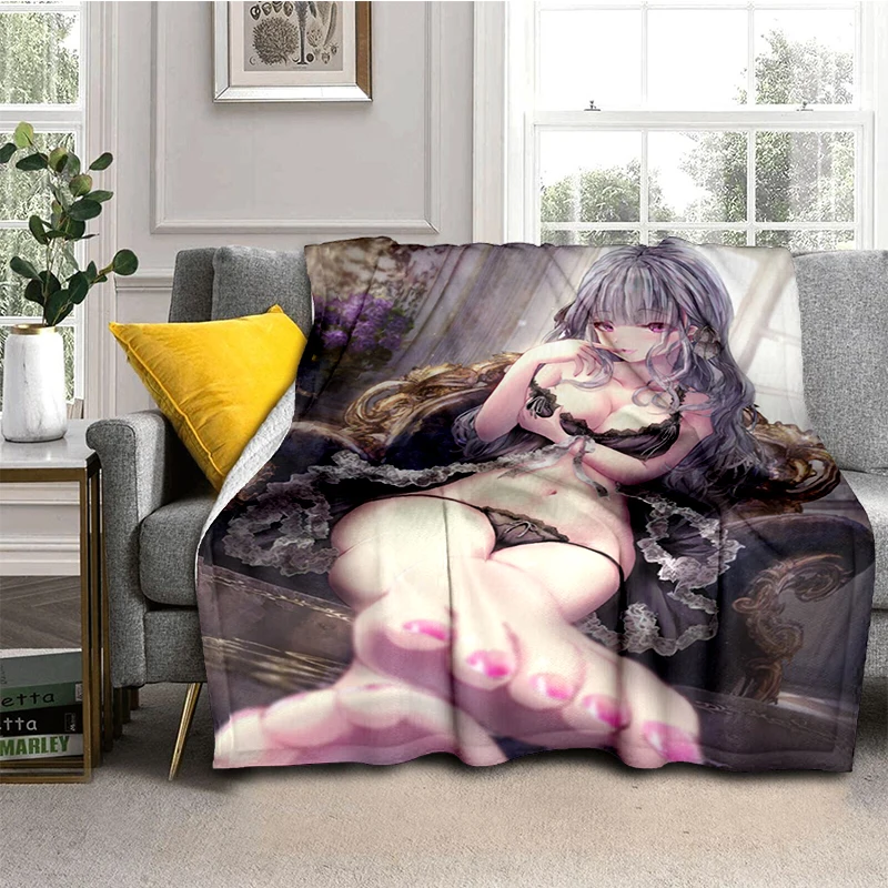 

Sexy Girl Soft Plush Sofa Bed Throwing Cartoon Picnic Blankets Modern Flannel H Blanket Cover Gedruckt Bettdecke Geschenk