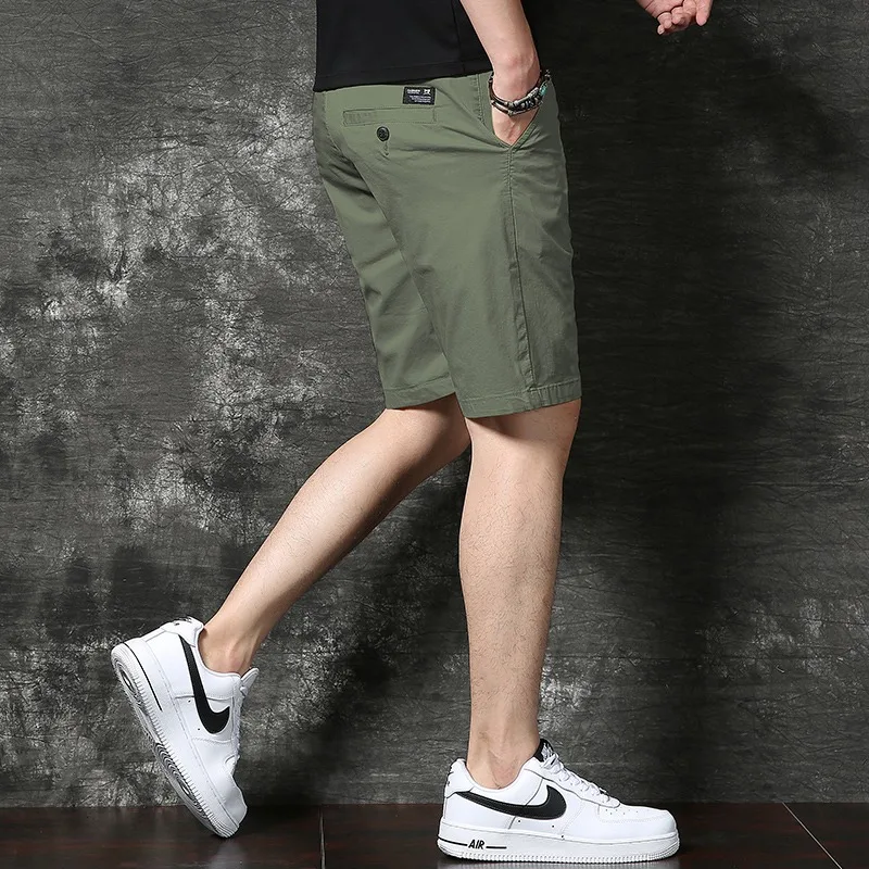 Summer Shorts Men Fashion Korean Style Red Cotton Straight Casual Outdoor Sport Lightweight Short Pants