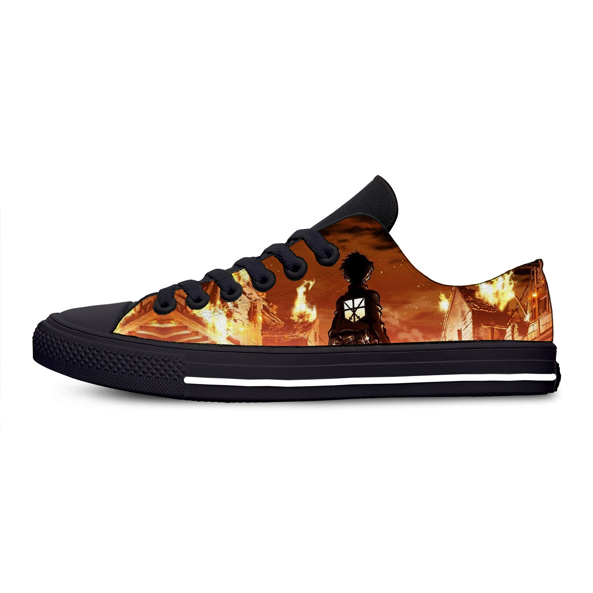 Hot Japan Anime attack on titan Fashion Cool Popular Casual Cloth Shoes Low Top Harajuku Breathable 3D Print Men women Sneakers