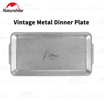 네이처하이크 초경량 야외 캠핑 바베큐 저녁 식사 접시 고품질 스테인레스 스틸 광장 접시 저녁 식사 접시