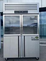 Réfrigérateur congélateur vertical vertical commercial à quatre portes de grande capacité en acier inoxydable pour la cuisine 2