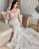 Customized2025Mermaid Wedding Dress Lace Embroidery 2 in 1 Strapless Neckline Full Sleeves Elegant Bride Dress Vestidos De Novia 3