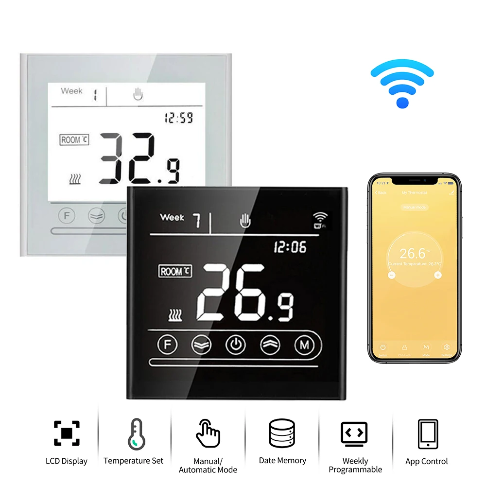 MINCO HEAT Tuya WiFi Smart Thermostat 16A For Electric Floor Heating System Temperature Voice Controller For Google Home Alexa
