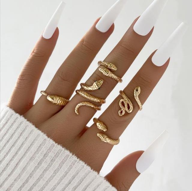 Snake Heart Ring Set Teen Girls Matching Rings for Women Anillos Jewelry Sets Bague Femme Ringen Fashion Gift