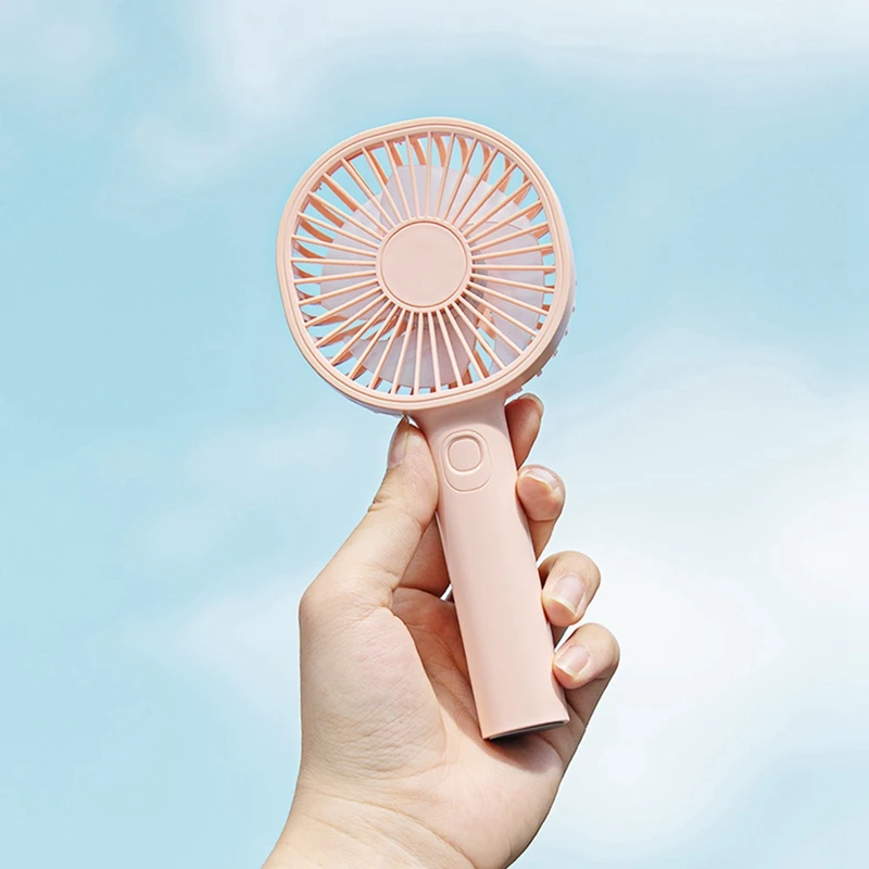 

USB Mini Fan Rechargeable Portable Handheld Fan Lazy Temporary Travel Shopping Cooling Home Car Air Cooler -Pink