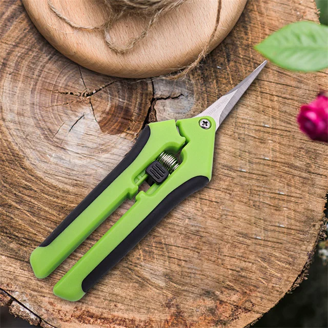 6.5 Inch Gardening Scissors Hand Pruner Pruning Shears Trimming Scissors with Straight Elbow Stainless Steel Blades for Plant 6
