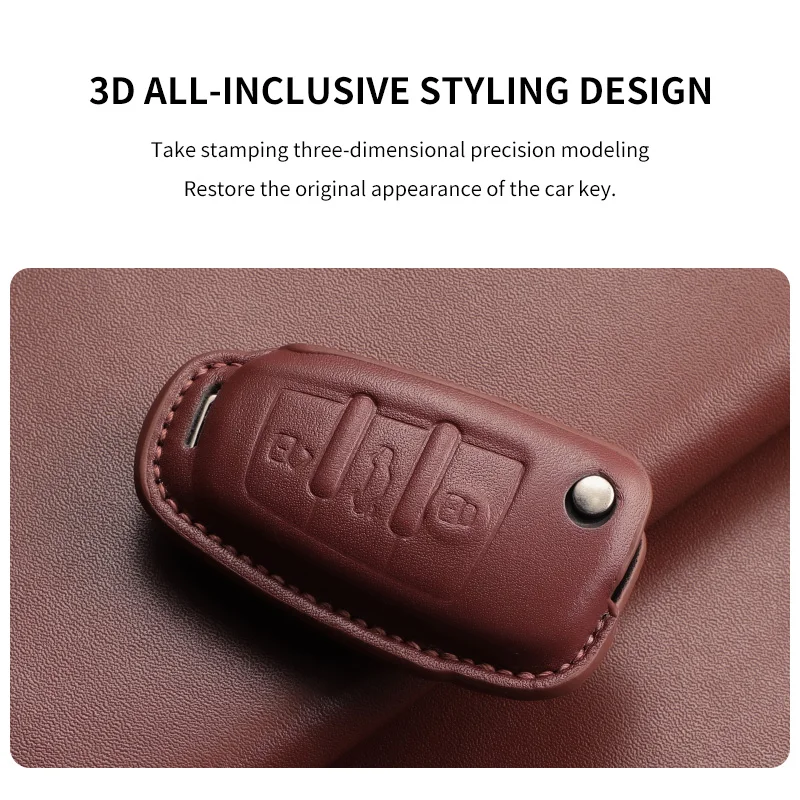 Premium Leather Car Key Fob Protector Shell Accessory
