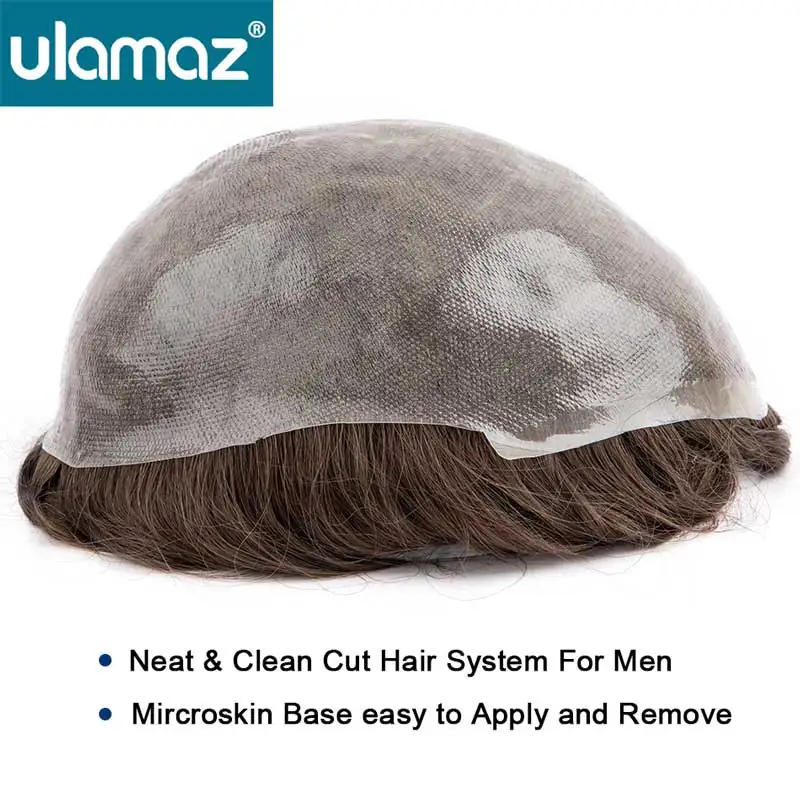 Odbavení prodej indetectable pánský vlasy protézy 0.08mm mikro pleť tupé vlasy muži 6 inchs paruky lidský vlasy brazílie je dosažitelný