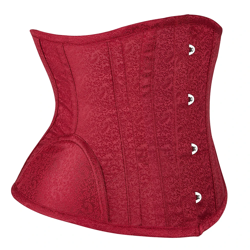 Short Torso Red Underbust Corset Steampunk Corselet Top Hourglass Curve Shaper Slimming Waist Trainer