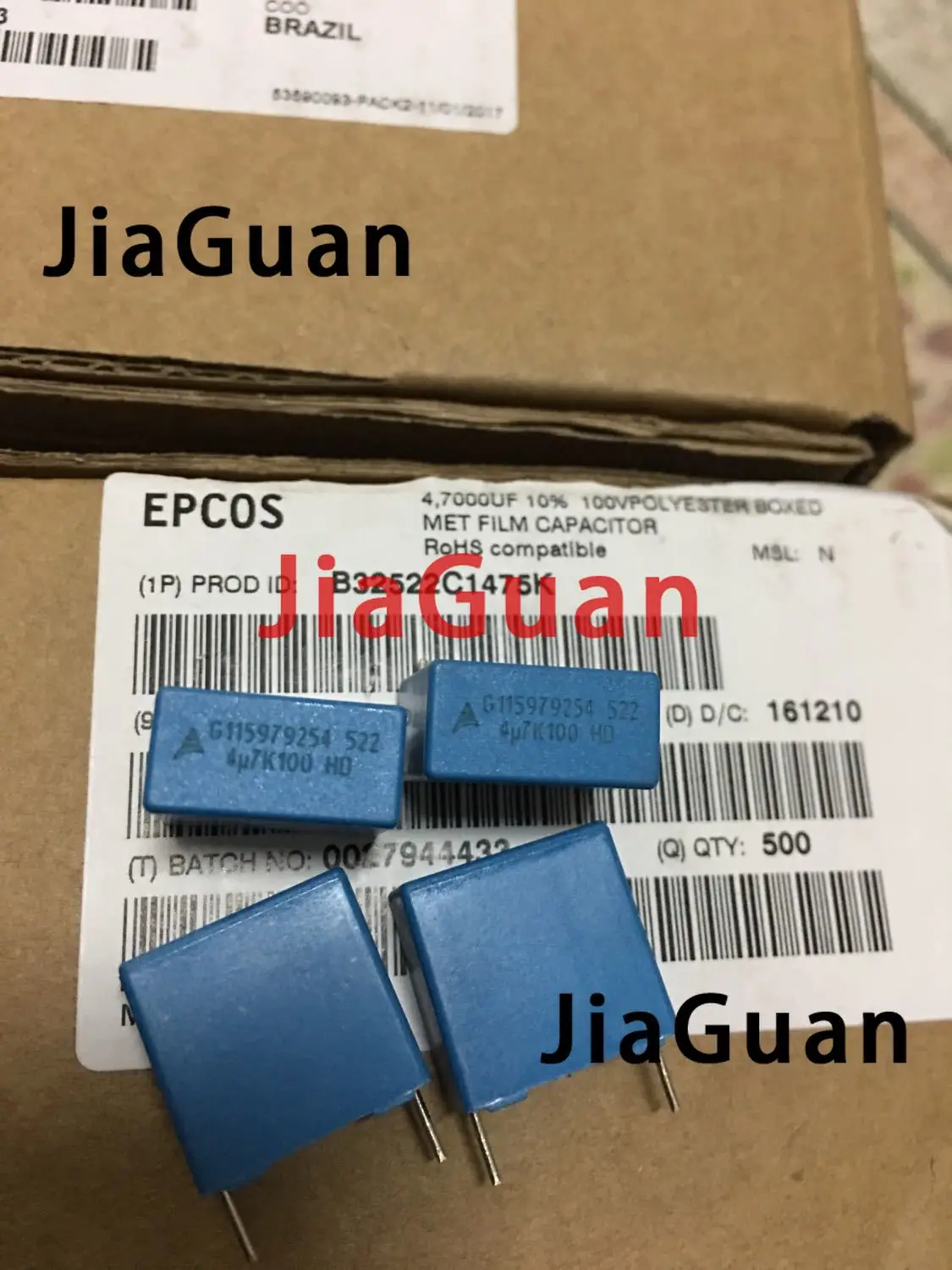 

10PCS NEW EPCOS B32522C1475K 4.7UF 100V PCM15 B32522 4.7UF/100V 475/100v p15mm 4U7 100VDC 4700NF 475