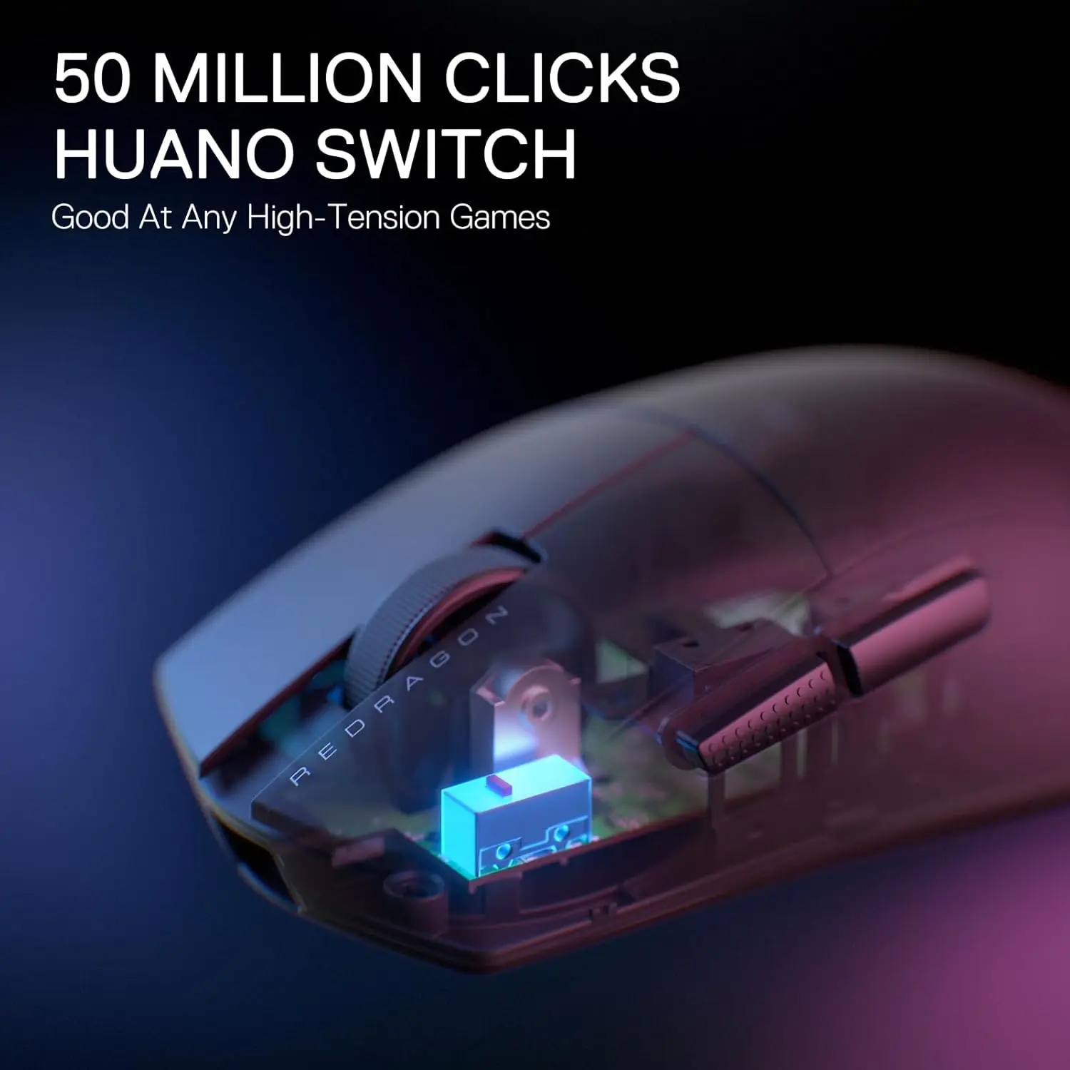 Redragon M916 LIT Wireless Gaming Mouse, 49G Ultra-Light 1K DPI Mouse w/Ergonomic Natural Grip Build view 4