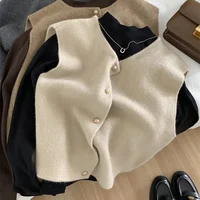 Fashion 2025 Soft Chic Preppy Style Wild Elegant Lady Waistcoat Knitted Vintage Women Autumn Winter Sweater Vests - Image 5