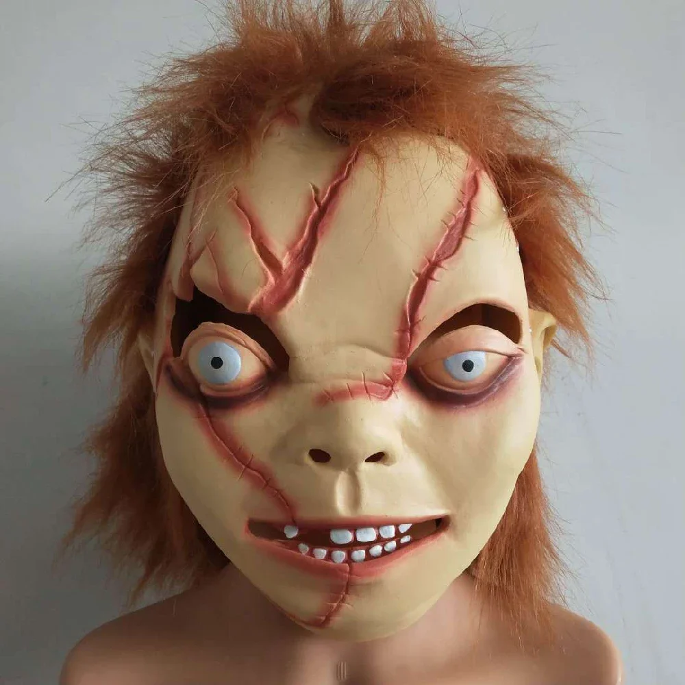 Chucky Mask Cosplay Mascara Spaventoso Halloween Terrore Maschera In Lattice Realistico Chucky Doll Maschere Horror