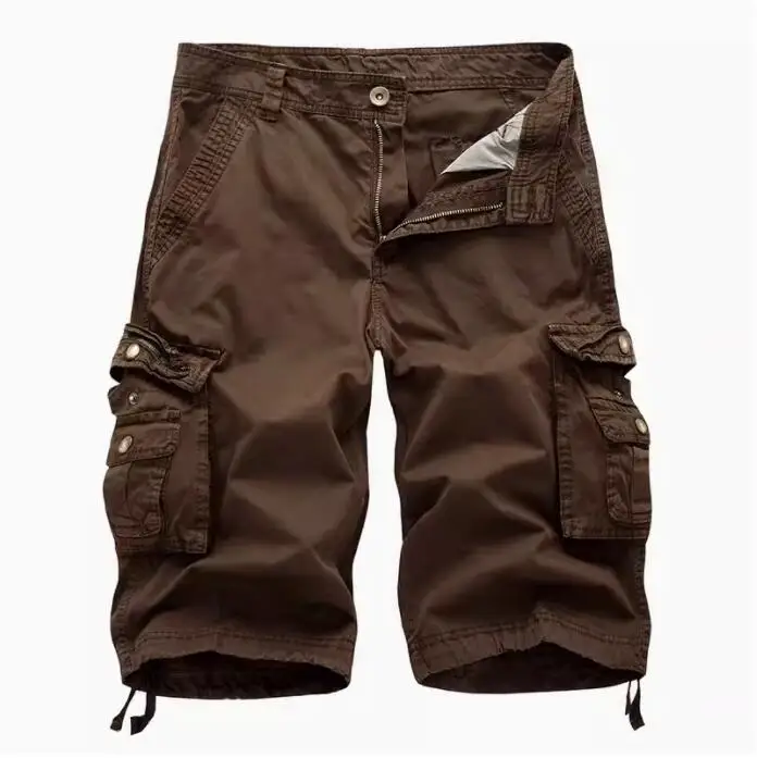 thumbnail image 1 of Pantalones cortos holgados informales de verano para hombre, talla grande, capri con múltiples bolsillos y sin cinturón, 1 of 5