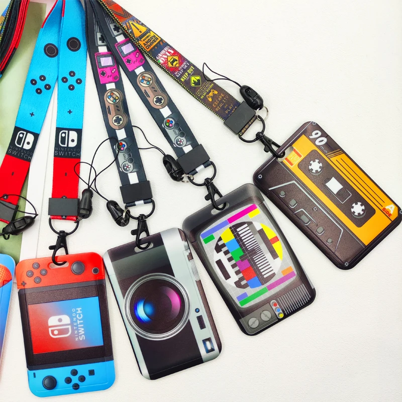 TV Camara Pattern Lanyard Card Holder Neck Strap Key ID Card Straps Badge Holder DIY Hanging Rope Accessories