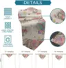 Bunny Eggs Flower Tulip Easter Linen Table Runners Dresser Scarf Table Decor Washable Kitchen Dining Coffee Table Runners Decor 6