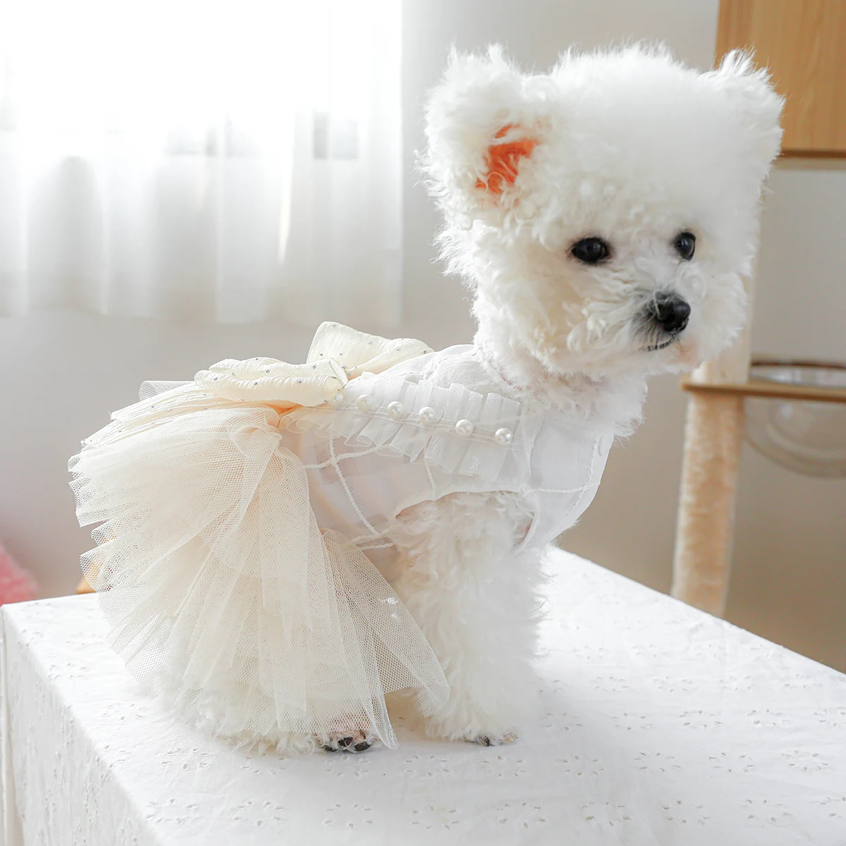 1PC Pet Thin White Wedding Princess Dress 6