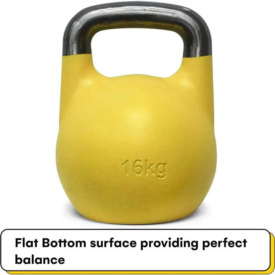 Competition Kettlebells Weight (33mm handle) 16 KG | Hand weights Workout Gym Equipment & Strength training sets for Women & Men