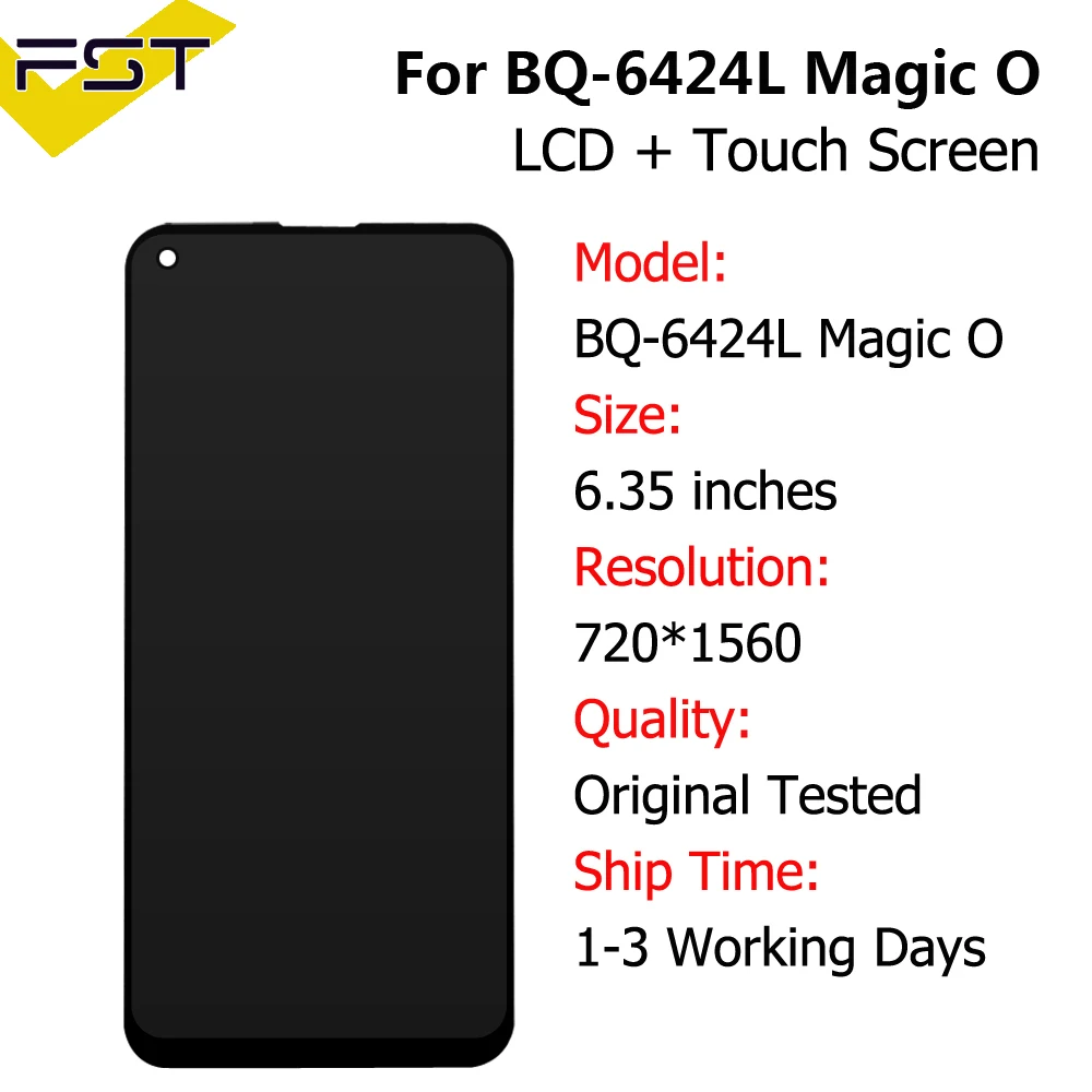 

100% Original lcd For BQ Mobile BQ-6424L Magic O LCD Display and Touch Screen Digiziter Assembly FOR BQ 6424L LCD Replacement