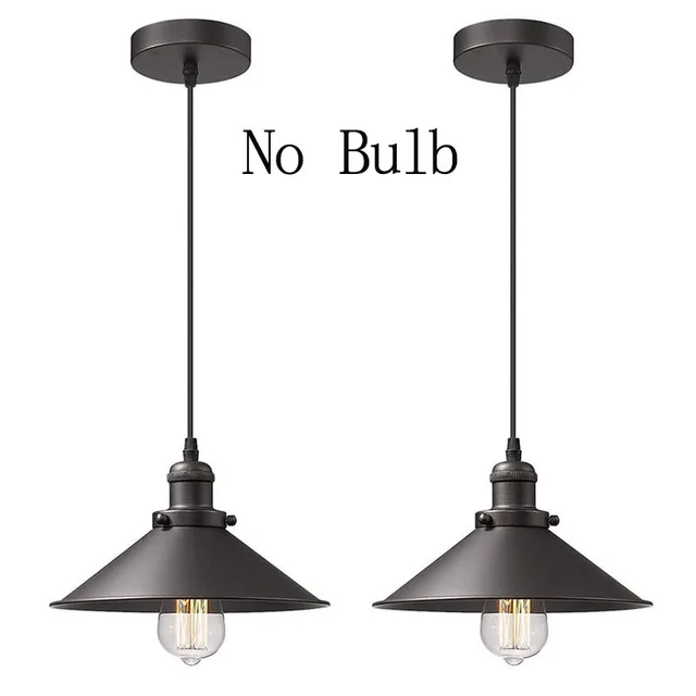 Vintage Pendant Light Loft Retro Chandelier Pendant Lamp E27 Base Industrial Hanging light Edison Home Lighting for Living Room Black 2Pieces NoBulb