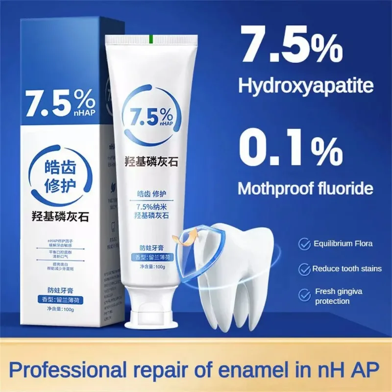 7.5% Hydroxyapatite Toothpaste Remove Yellow Tooth Stains For Sensitive Teeth Care Oral Cleaning Care