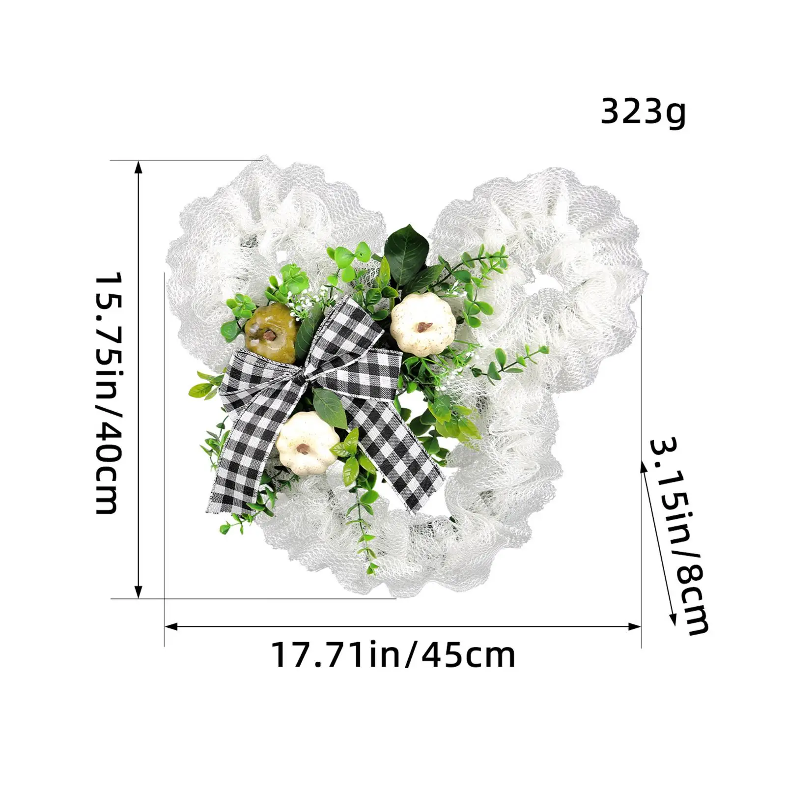 Artificial Summer Flower Wreath Mesh Wall Hanger for Office Holiday Party