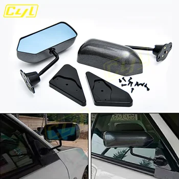 2pcs Universal Classic F1 Style Car Side Mirror specchietto retrovisore Carbon Film Craft Square F1 Mirror