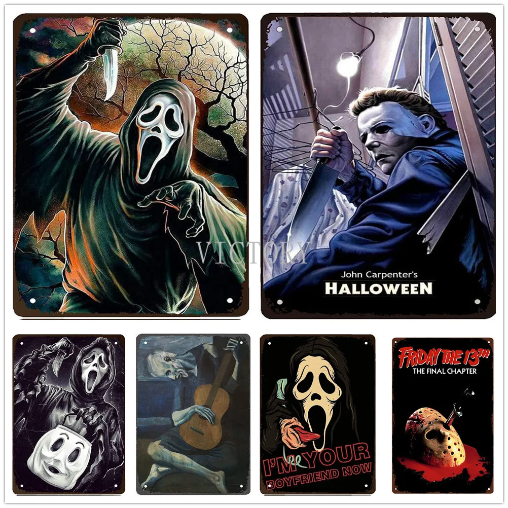 

The Grim Reaper Metal Tin Sign Vintage Movies Poster Funny Design Plaque Bar Pub Club Retro Metal Wall Decor Iron Painting Plate