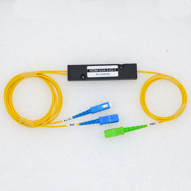New Hot Sell Optical Fiber Multiplexer Demultiplexer WDM1310/1490/1550nm Optical Fiber1:2 SC APC Connector Special Free Shipping