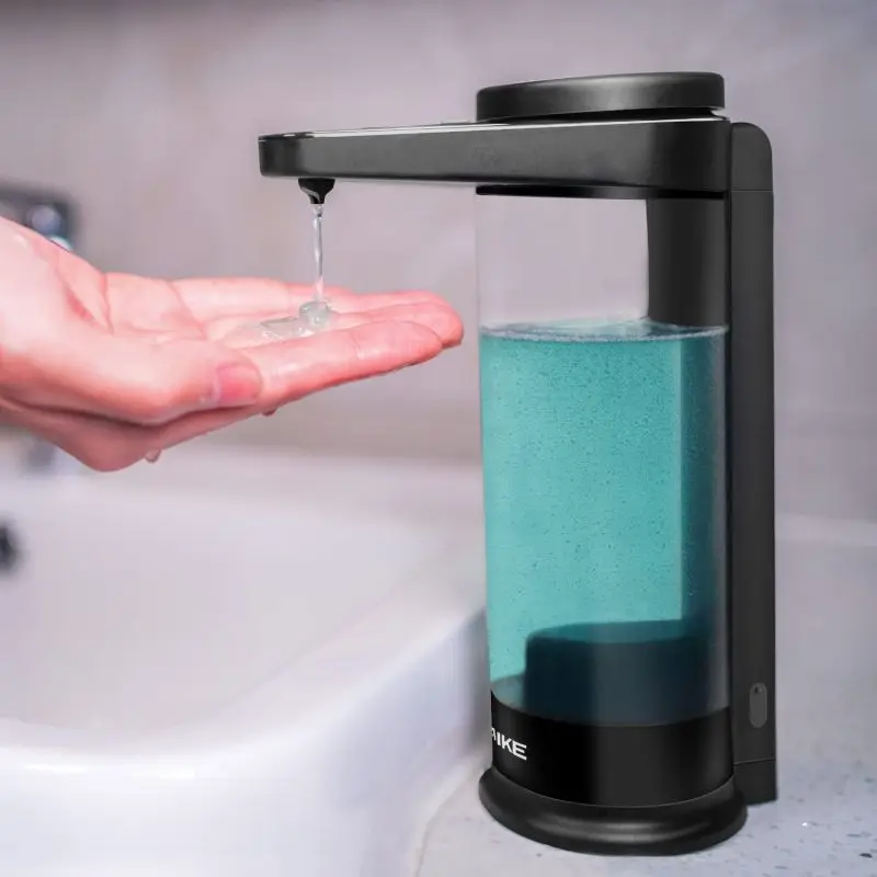 Aike Dispensador de Sabão Automático Recarregável para Cozinha Dispensador de Detergente Líquido com Sensor Automático para Lavar as Mãos 500ml