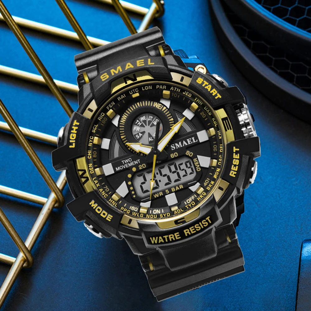 Classic Brand Boy Girl Sports Watch Dual Display Analog Digital LED Electronic Quartz Watches Waterproof Swimming Military