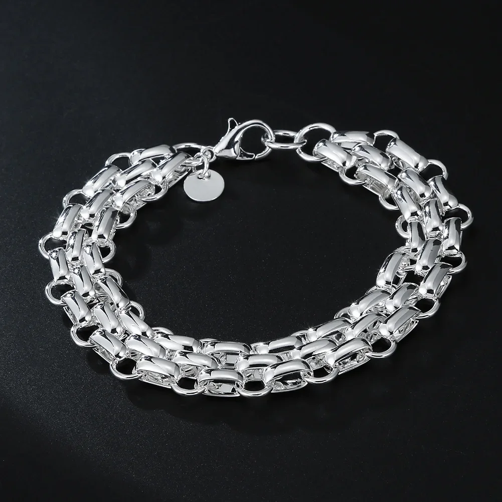 Bestseller 925 Sterling Silber Niedliche Kettenarmbänder für Männer und Frauen Hochzeit Party Vielseitiger Schmuck Valentinstag Geschenke – Detail 2