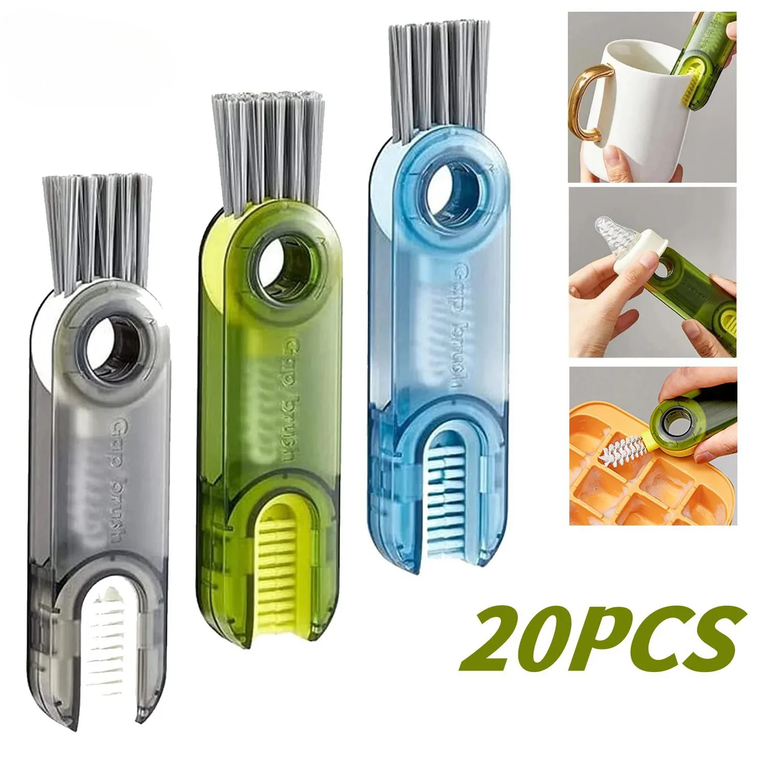 3 in 1 Bottle Gap Cleaner Brush Cup 1-2pcs Crevice Cleaning Brush Silicone  Bottle Mini Cleaner Home Kitchen Cleaning Accessories - AliExpress
