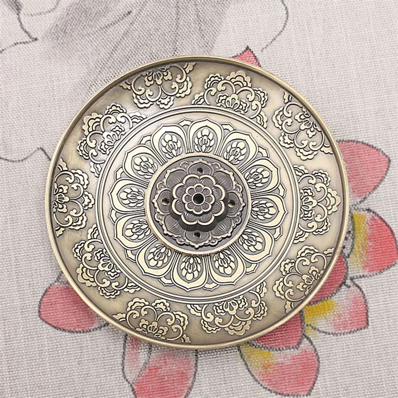Porte-encens Bouddha en alliage avec fleur de lotus, support décoratif pour bâton d'encens