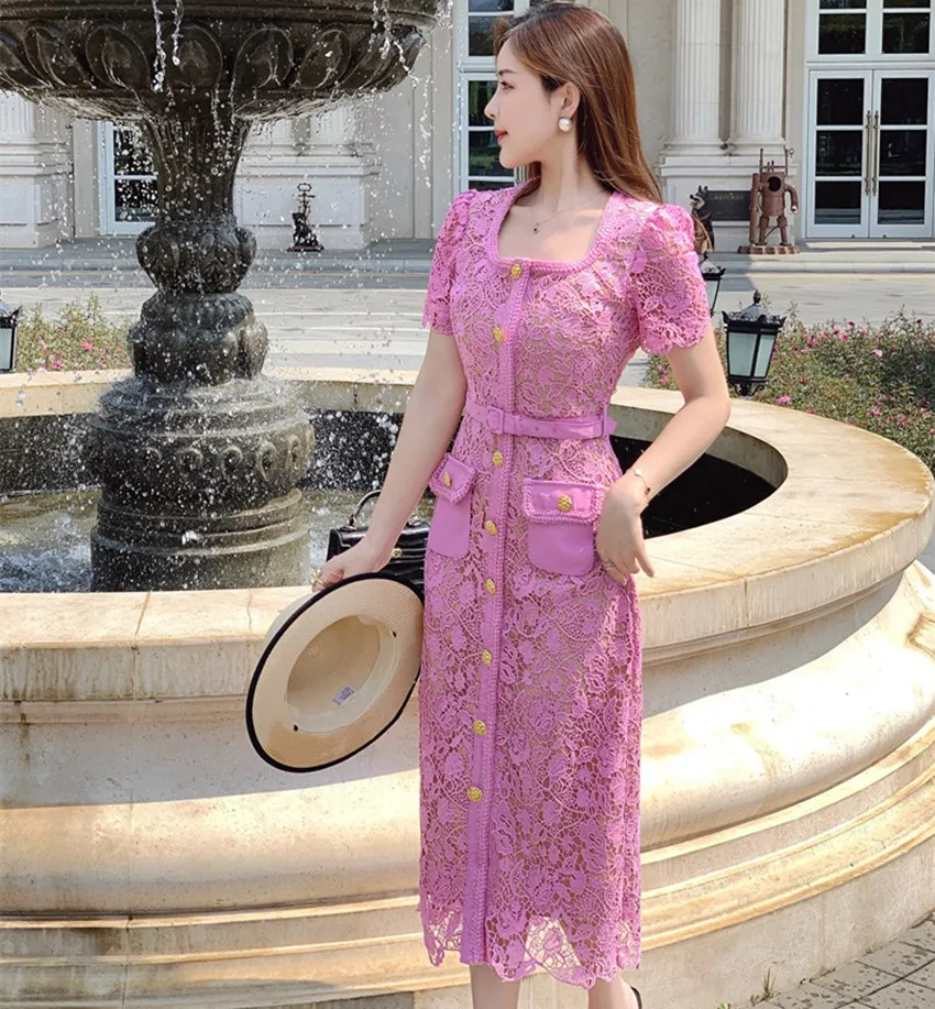 chinese dress ladies Light Pink Lace Gown – Olvi's Lace