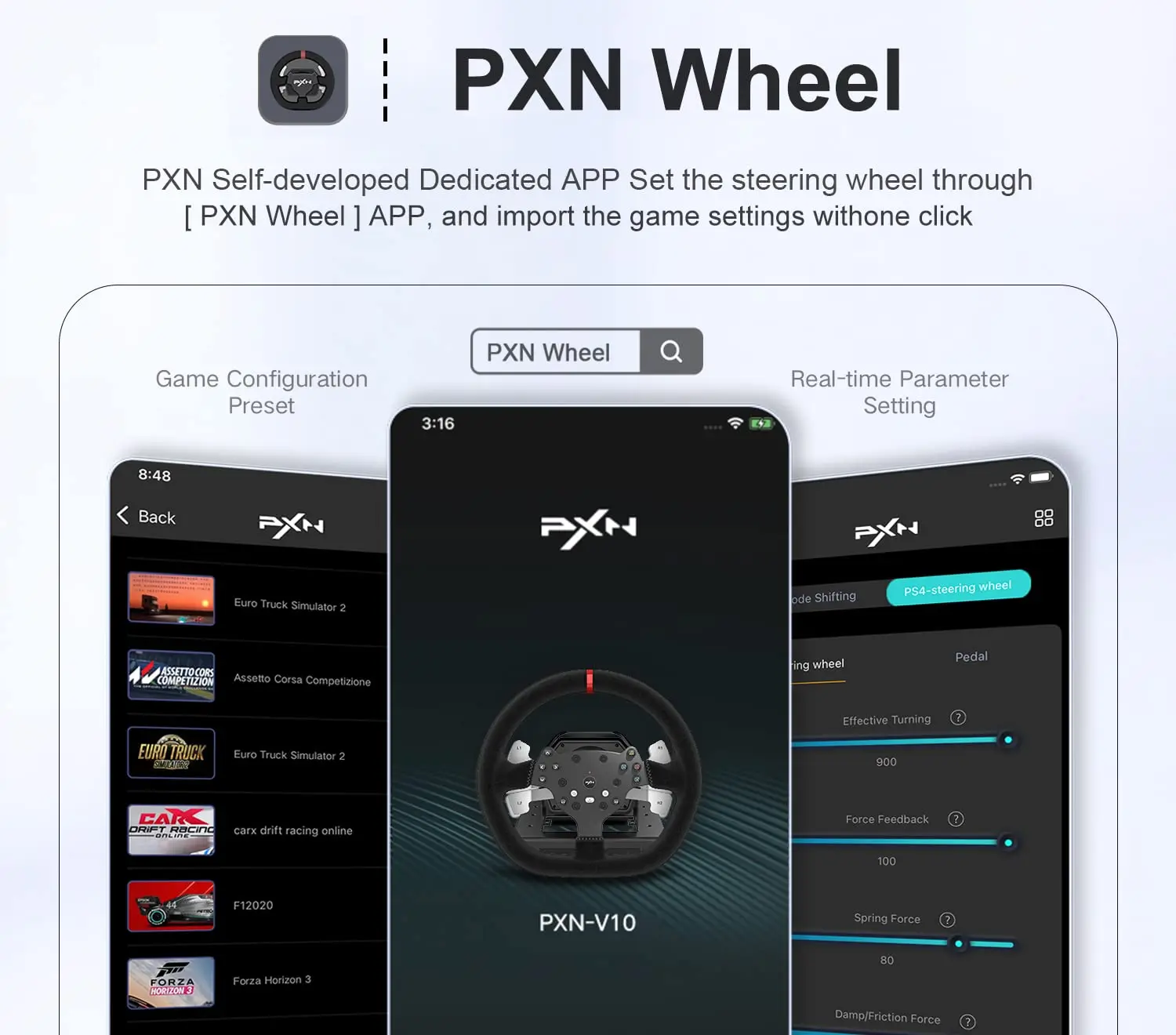 Pxn V9 Steering Wheel Compatible Games V10 Game Steering Racing Wheel 270/ 900 Aliexpress