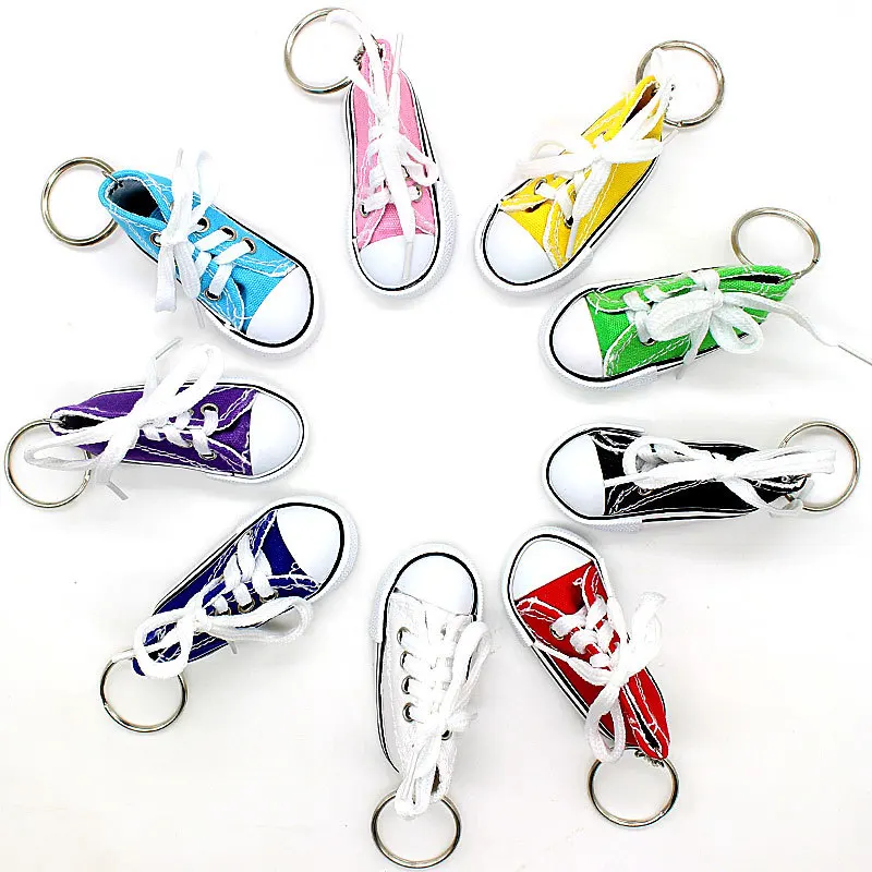 Mini Simulation Canvas Shoe Keychain Multi-Colored Rubber Shoe Keyring ...