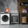 Sink Free Standing Single Bowl Kitchen Sink with Cold and Hot Water Pipe Stainless Steel Sink for Laundry Room Bathroom 6