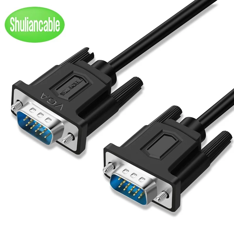 SHULIANCABLE VGA to VGA monitor cable vga cable adapter vga cable 1080P full HD male to male cable HD15 suitable for computer monitors projectors