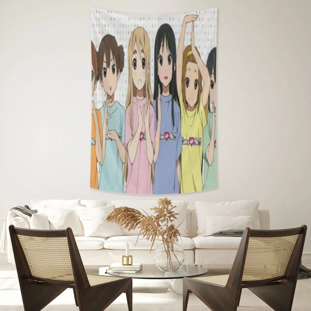

Anime Japan Kawaii New K-ON! Tapestry Fabric Lace Wall Hanging Beach Room Decor Fabric Yoga Mat Sheet Sofa Blanket