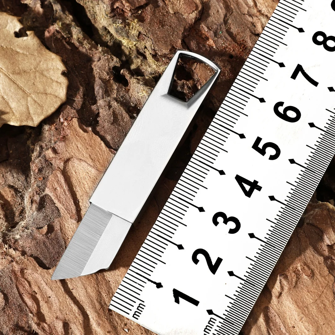 미니 EDC 키체인 나이프 휴대용 직선형 칼날 유틸리티 나이프 스테인리스 스틸 포켓 나이프 아웃도어 캠핑 생존 도구