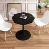 Modern Octagonal Coffee Table Black Marble Print Metal Base Living Room Dining Room Kitchen 31.5 Inch Home Furniture End Tables 1