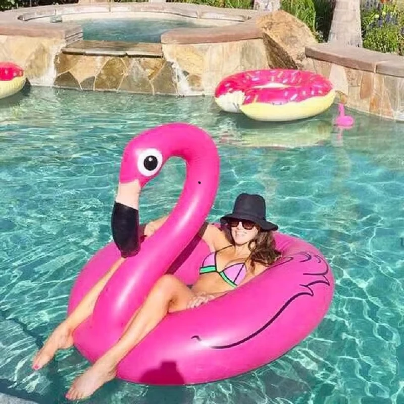 Inflatable Swimming Ring Flamingo Adult Teens Swimming Circle Floating Ring Inflatable Pool Floats Toys Beach Party