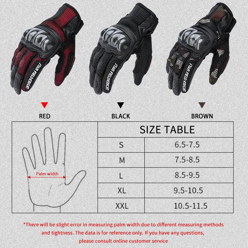 SFK Motorcycle Gloves Summer Mesh Breathable Carbon Fiber Shock Absorption Protect Full Finger Motorbike Race Riding Equipment